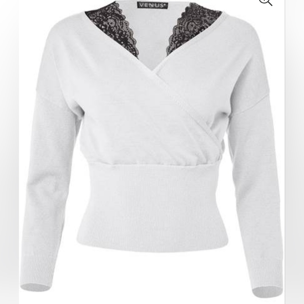 Lace Inset Sweater - Picture 2 of 6